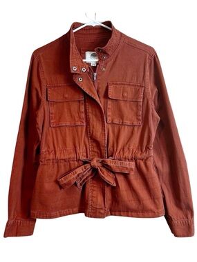 1 Sunset Lane Brick Waist Tying Zippered Utility Jacket
